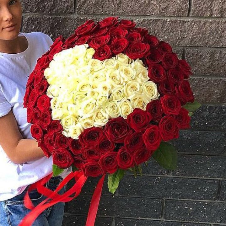 101 роза "Сердце" в Шардже